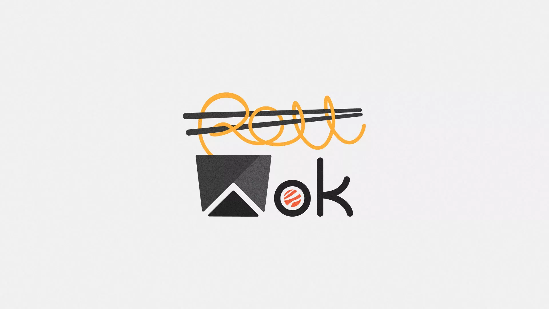 Разработка логотипа суши-бара «Roll Wok Club» в Карабаше